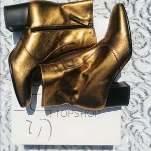 Gold Topshop Heel Booties